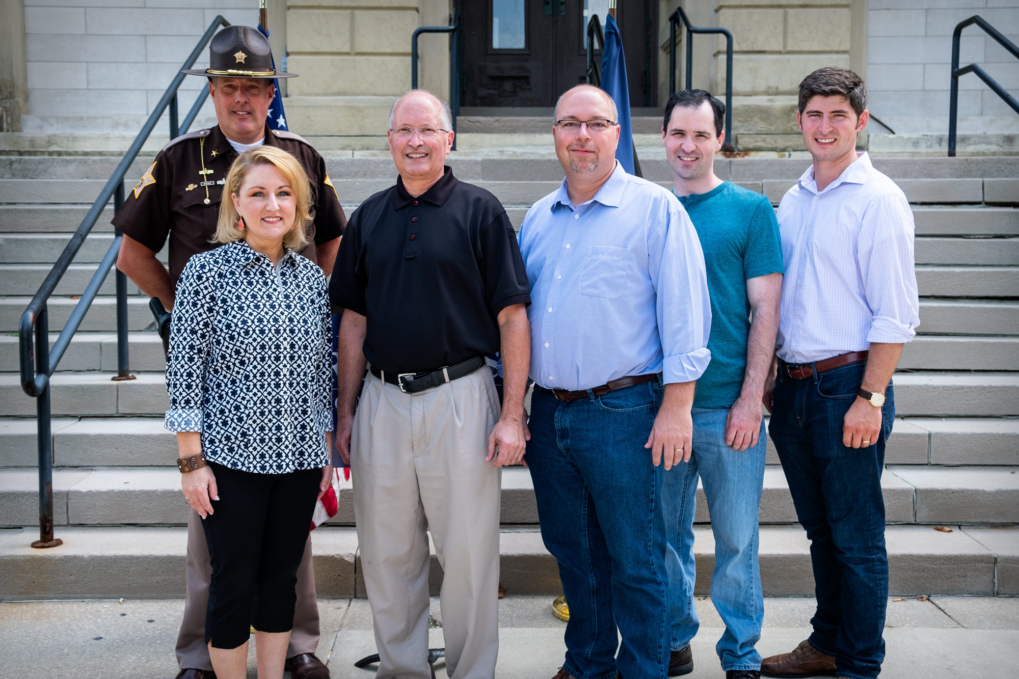 Brad Rogers for Commissioner Endorsements - From left to right; Sheriff Kyle Dukes, Rep. Christy Stutzman, Candidate for Commissioner Brad Rogers, Rep. Curt Nisly, Councilman Mike Orgill, Rep. Timothy Wesco.